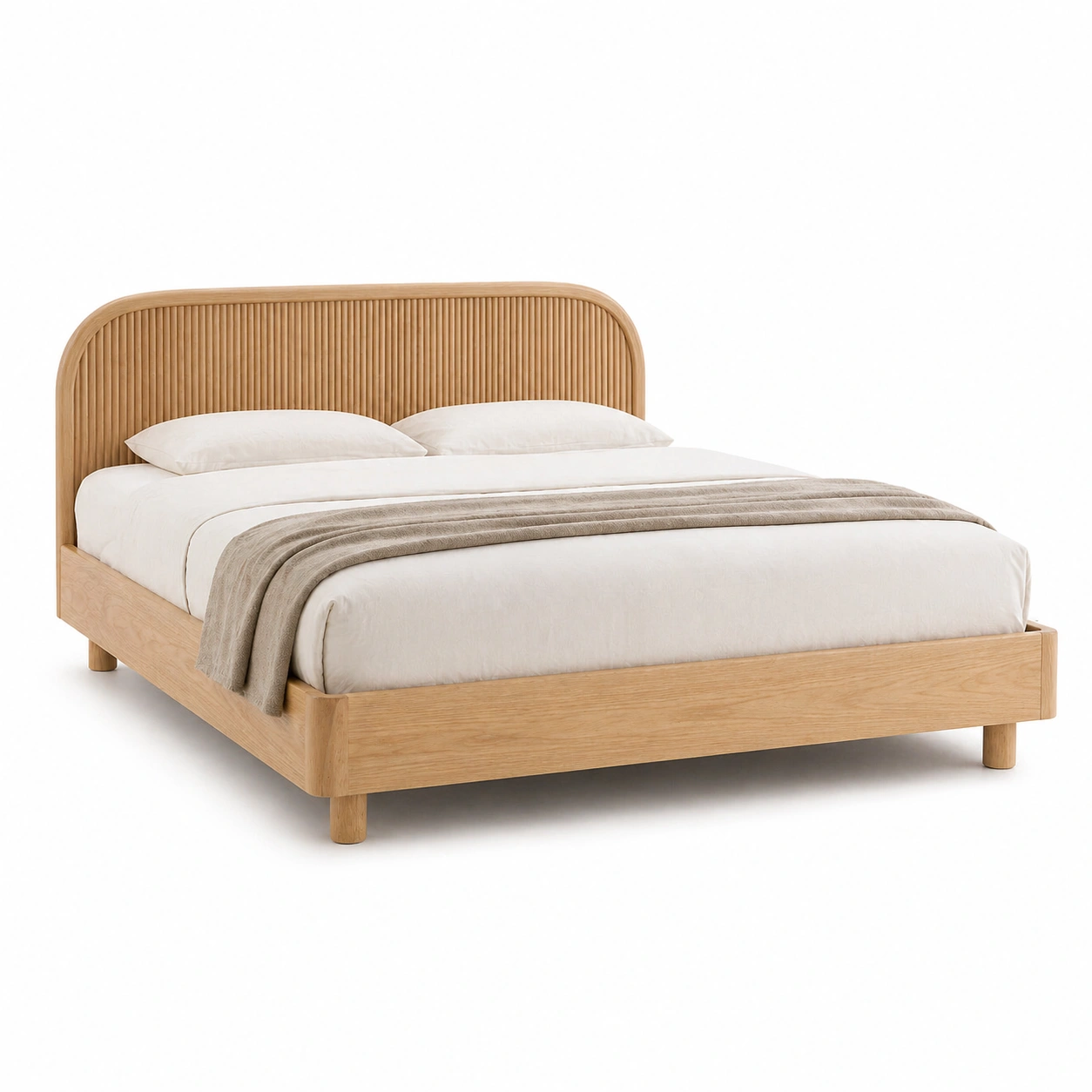 Cama madera natural cabecero ranurado-orderkivo
